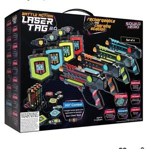 Squad Hero Rechargeable Laser Tag 360 degree sensors and LCDs set of 4